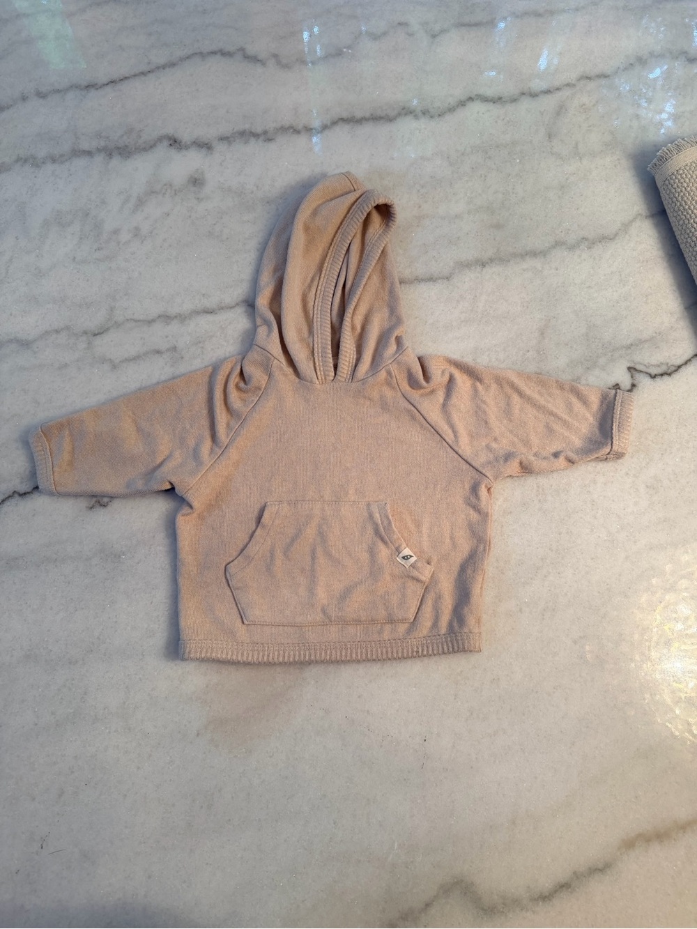Easy-peasy Beige Hooded Pullover Sweatshirt